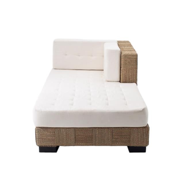 CHAISE-WOVEN RATTAN-CREAM TUFT