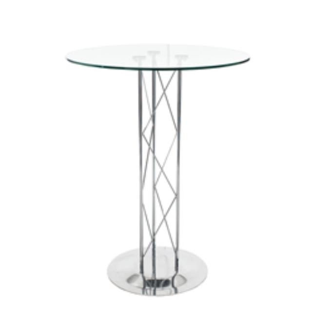 TABLE-BAR-41H-GLASS-CHROME BAS