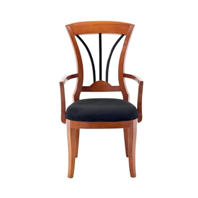 CHAIR-ARM-HONEY&BLK.W/ BLK.SEA