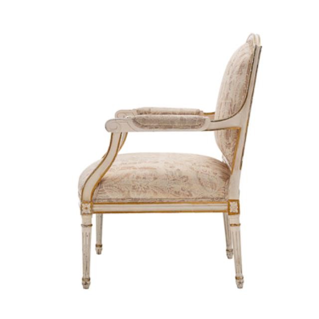 CHAIR-ARM-BEIGE STRIPE