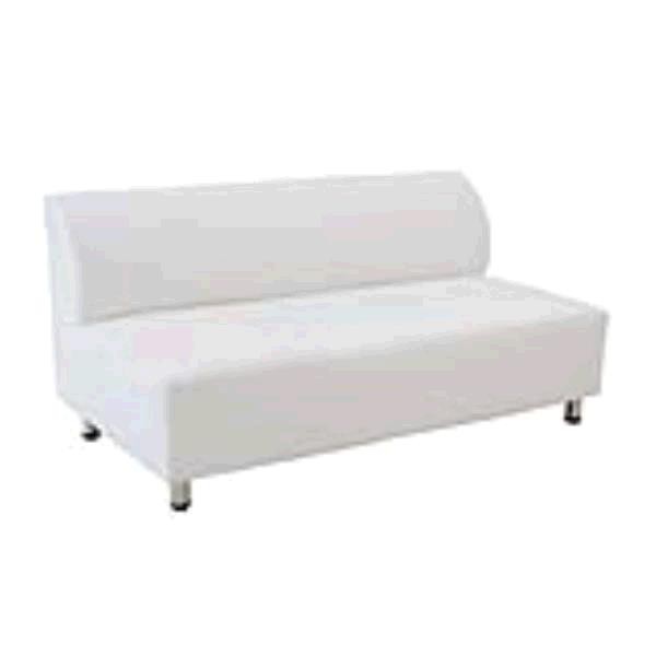 BANQUETTE-Armless White Microsuede