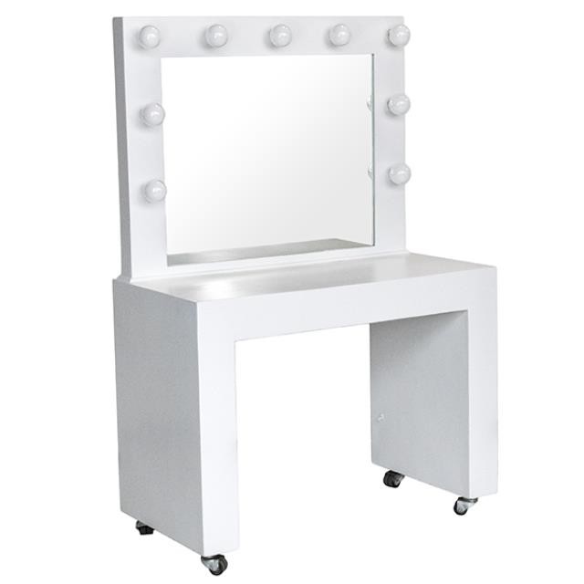 VANITY-WHITE LIGHTED MIRROR/On Wheels