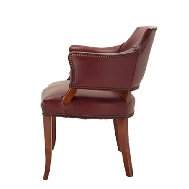 OFFICE CHAIR-Arm-Brick Leather W/Wood Frame