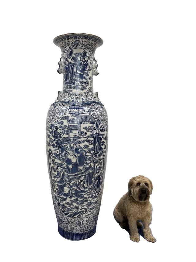 Giant Chinoiserie Vase (75"H)