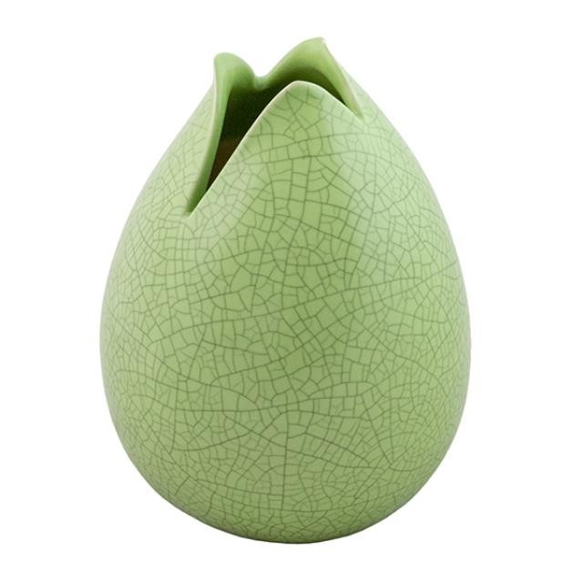 VASE-Green Craquelle-8.25"H