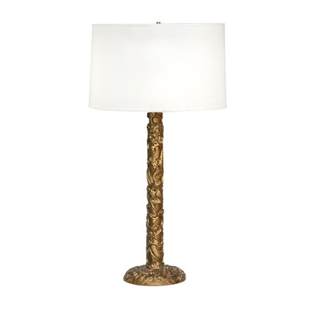 TABLE LAMP-Gold Swirled Pillar