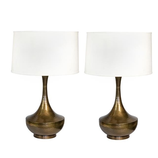 Table Lamp-Hammered Brass