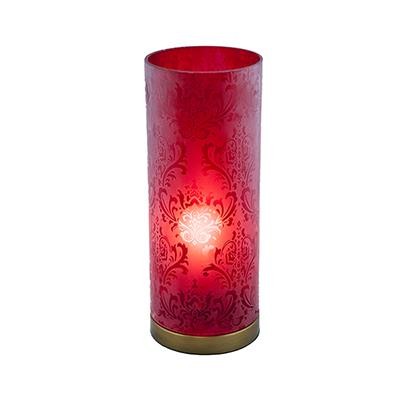 Table Lamp-Red Jacquard Glass