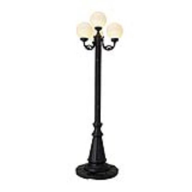 STREET LAMP-4 GLOBE-BLACK