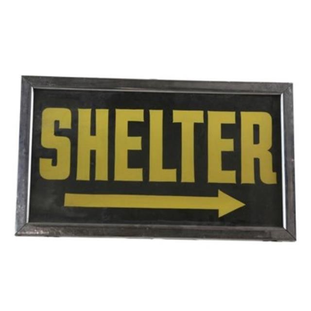 Sign Yellow Shelter in Chrome