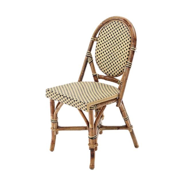 CHAIR-Bistro Oval Back Side Chair/Black & Tan