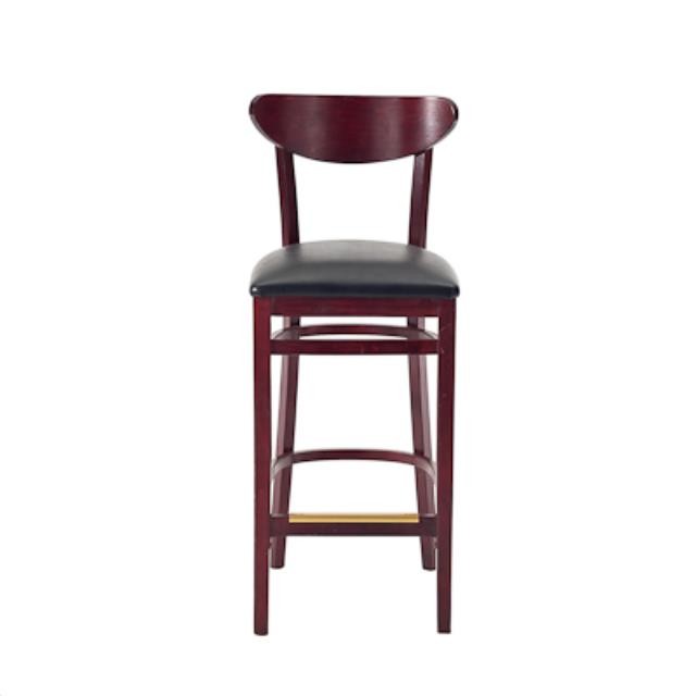 STOOL-WALNUT W/BLK VIN