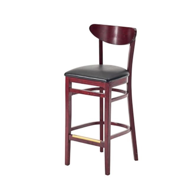 STOOL-WALNUT W/BLK VIN