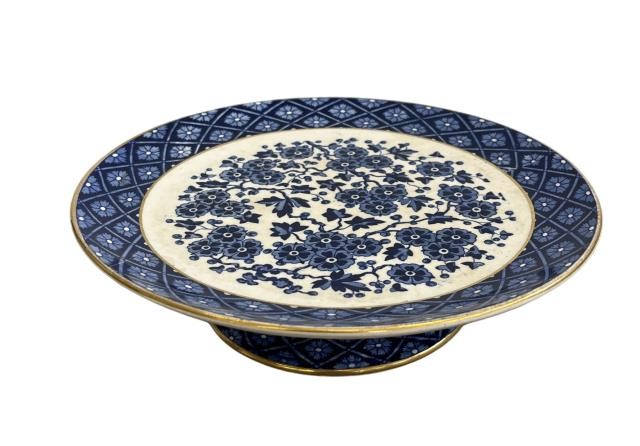 CAKE STAND-BLUETRANSFER-DOGWOOD