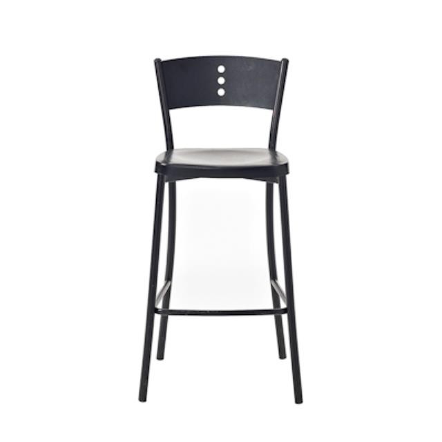 STOOL-BLK METAL W/CUTO