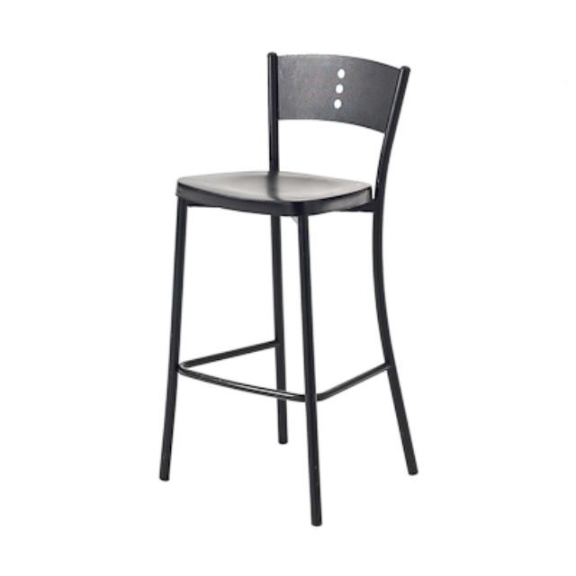 STOOL-BLK METAL W/CUTO