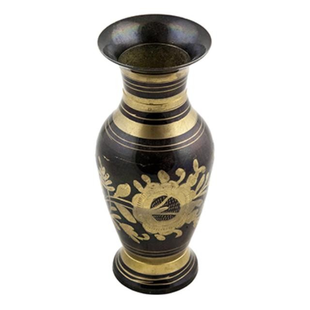 VASE-SMALL-Black & Gold