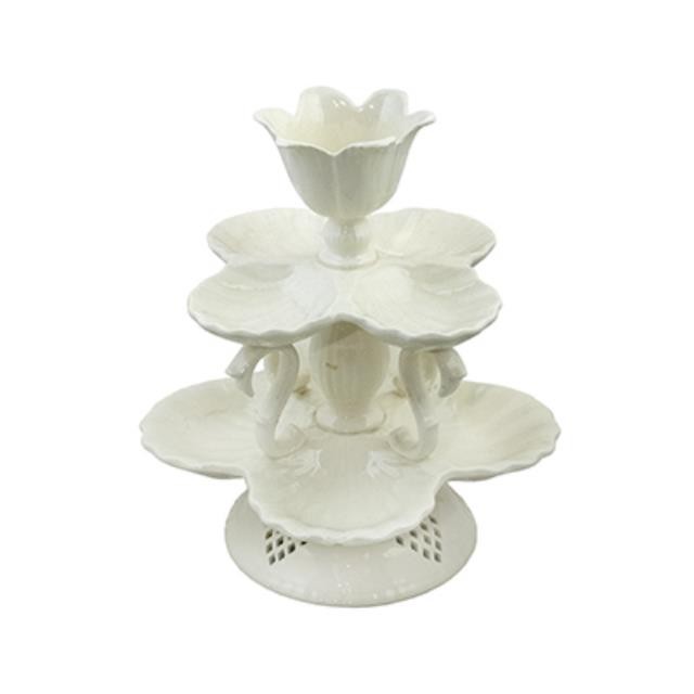 CENTERPIECE-Creamware 3 Tier Serving Dish