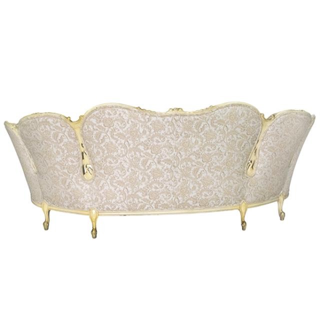 Beige Damask Sofa-Ornate Base