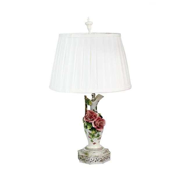 Porcelain Red Rose Lamp