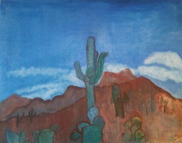 Blue Cactus- Painting