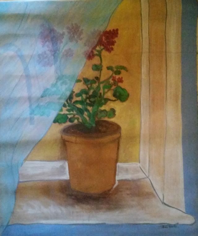 Plant Behind White Veil/Paint