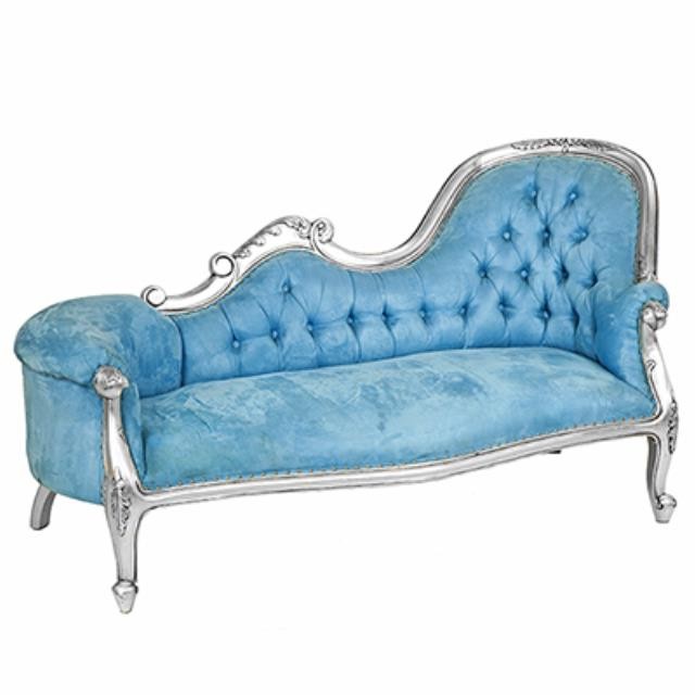 Blue Velvet Fainting Sofa