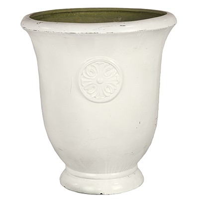 White Urn with Circle Motif