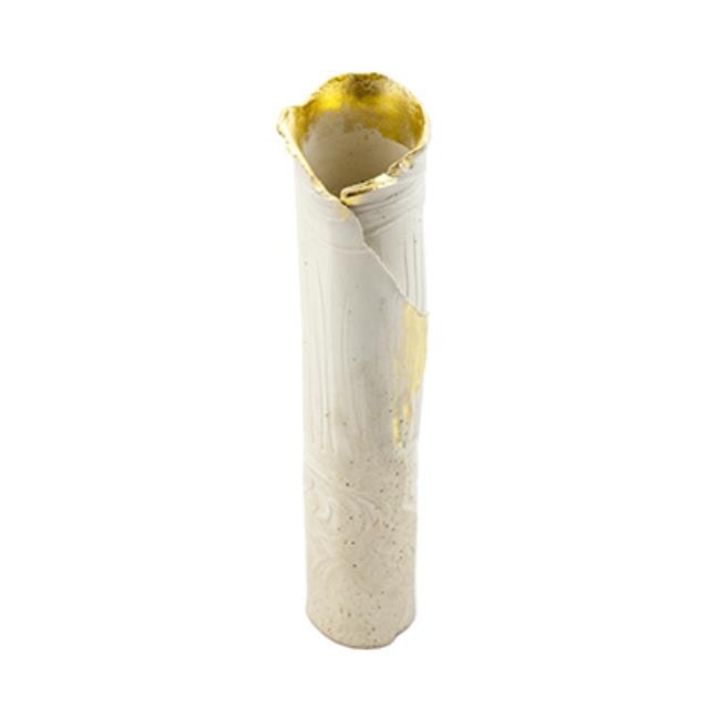 Wrap Pillar Vase Gold Accents