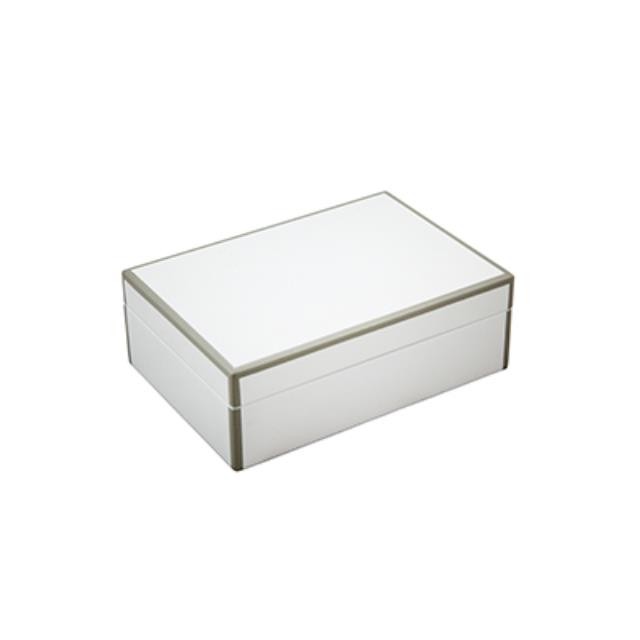 White Lacquer Box/Grey Trim