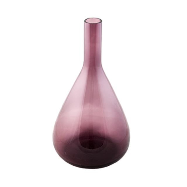 Purple Glass Long Necked Vase