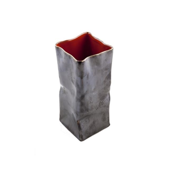 Sq Brown Glaze Vase