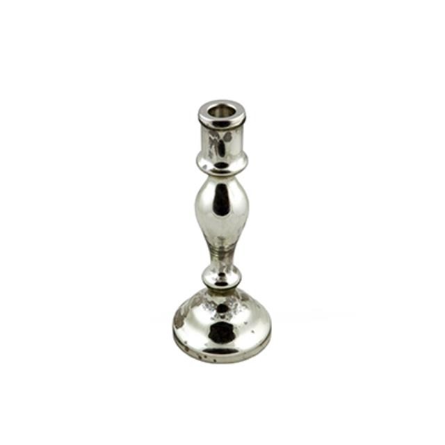 Mercury Glass Candlestick 9"H