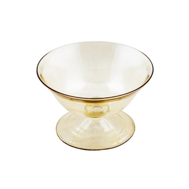 Peach Glass Pedestal Dish