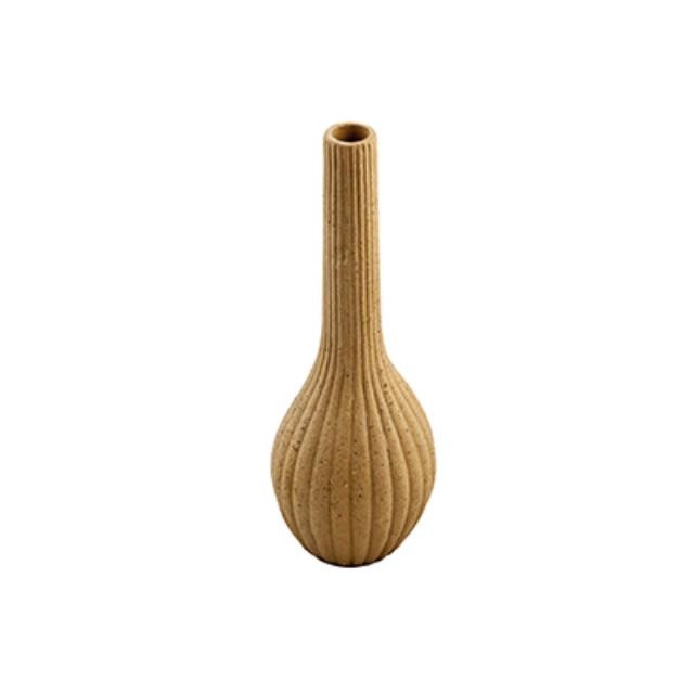 Red Clay Ribbed Vase