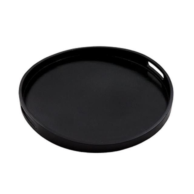 Round Blk Tray W/Handles