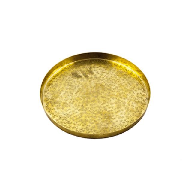 Rd Brass Tray W/Pattern 9.5"D