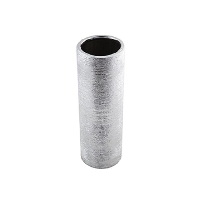 Textured Silver Cylinder Vase