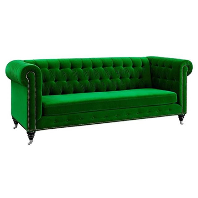 Green Velvet Chesterfield Sofa