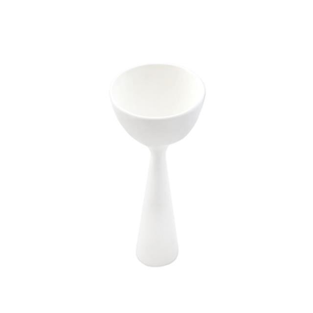 White Matte Glass Cup W/Stem