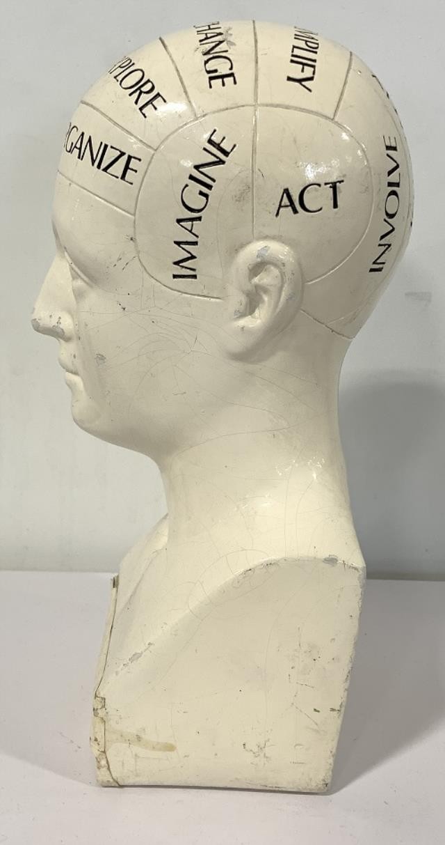 White Plain Bust Text on Head