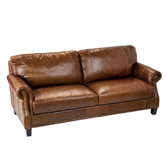 Leather Sofa W/Nailheads