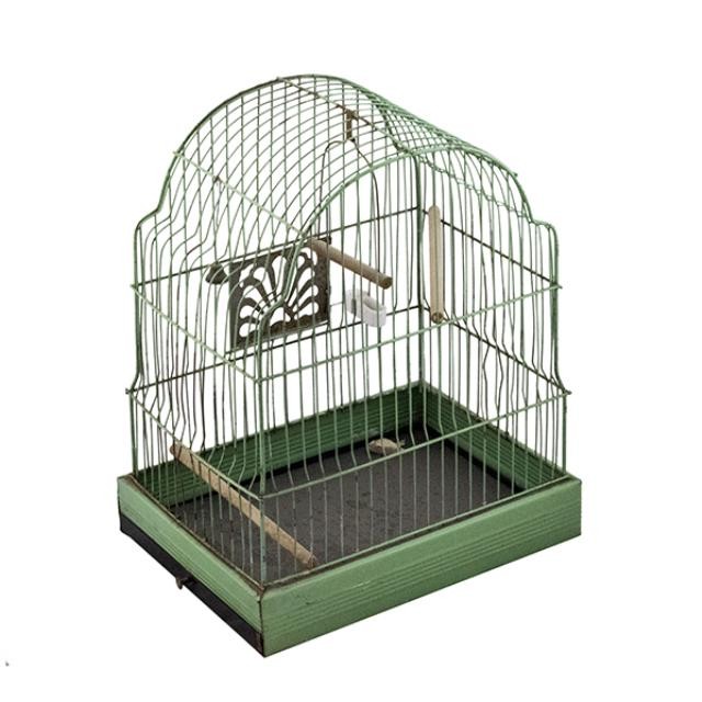 BIRDCAGE- Green Wire Rounded