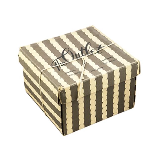 Hat Box Grey/Wht Stripe Outlet