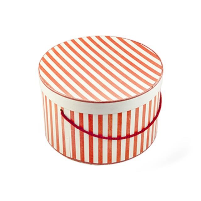 HAT BOX- Red White Stripe