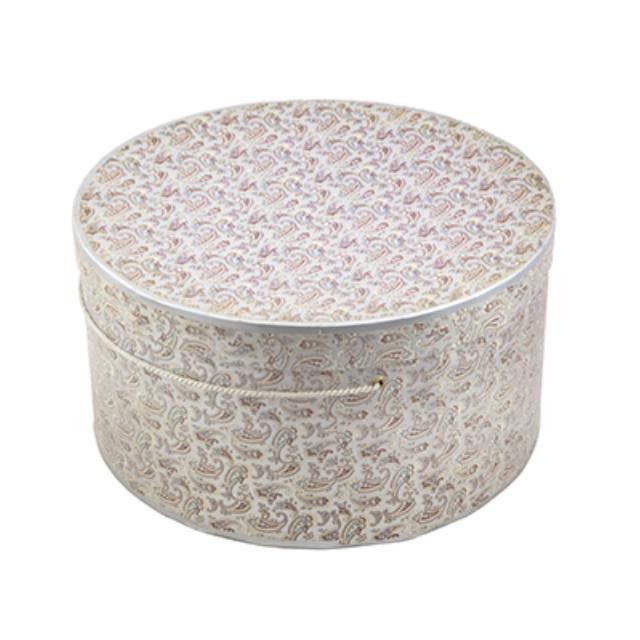 HAT BOX- Paisley Pattern 14"