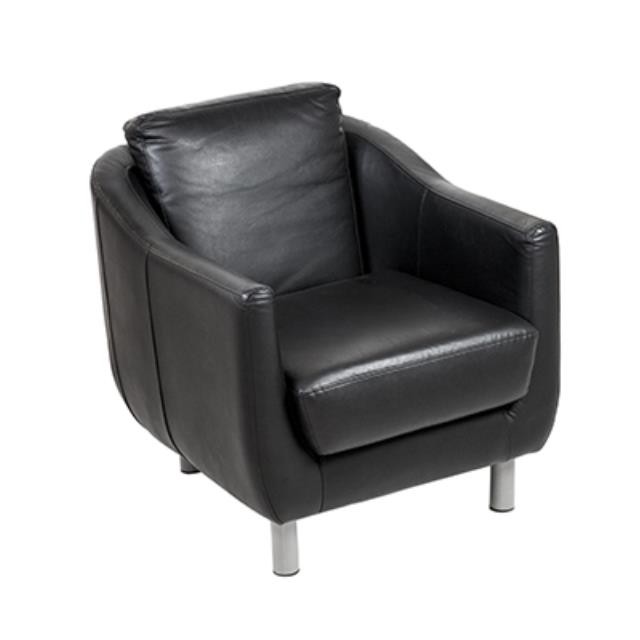 CHAIR- ARM Black Leather