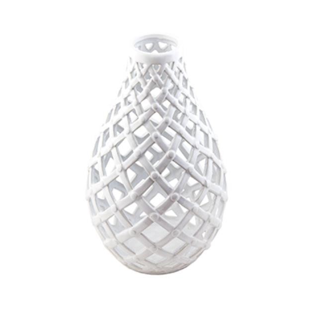 VASE- White Lattice