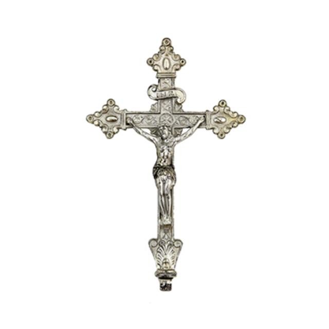 CRUXIFIX- Silver Ornate Jesus