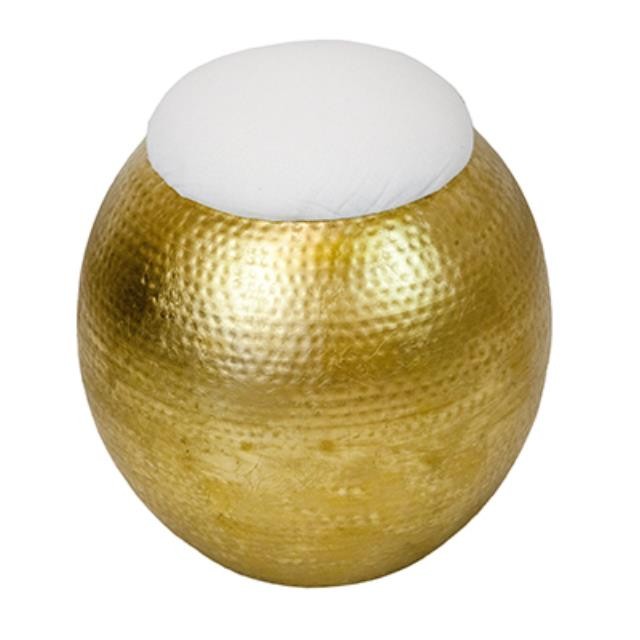 Stool-Hammered Gold W/White